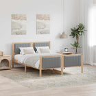 Bedframe 140x200 cm massief grenenhout bruin lichtgrijs