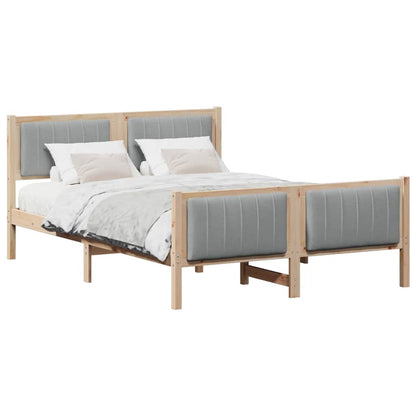 Bedframe Bruin en lichtgrijs 140 x 200 cm Massief grenenhout