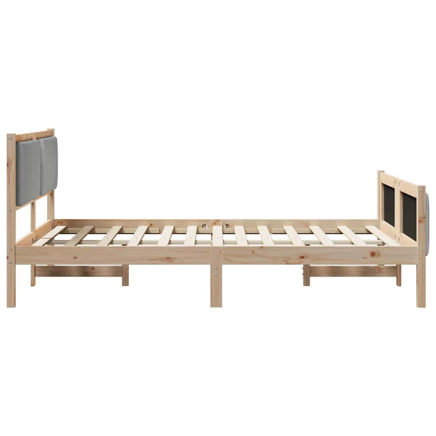 Bedframe Bruin en lichtgrijs 140 x 200 cm Massief grenenhout