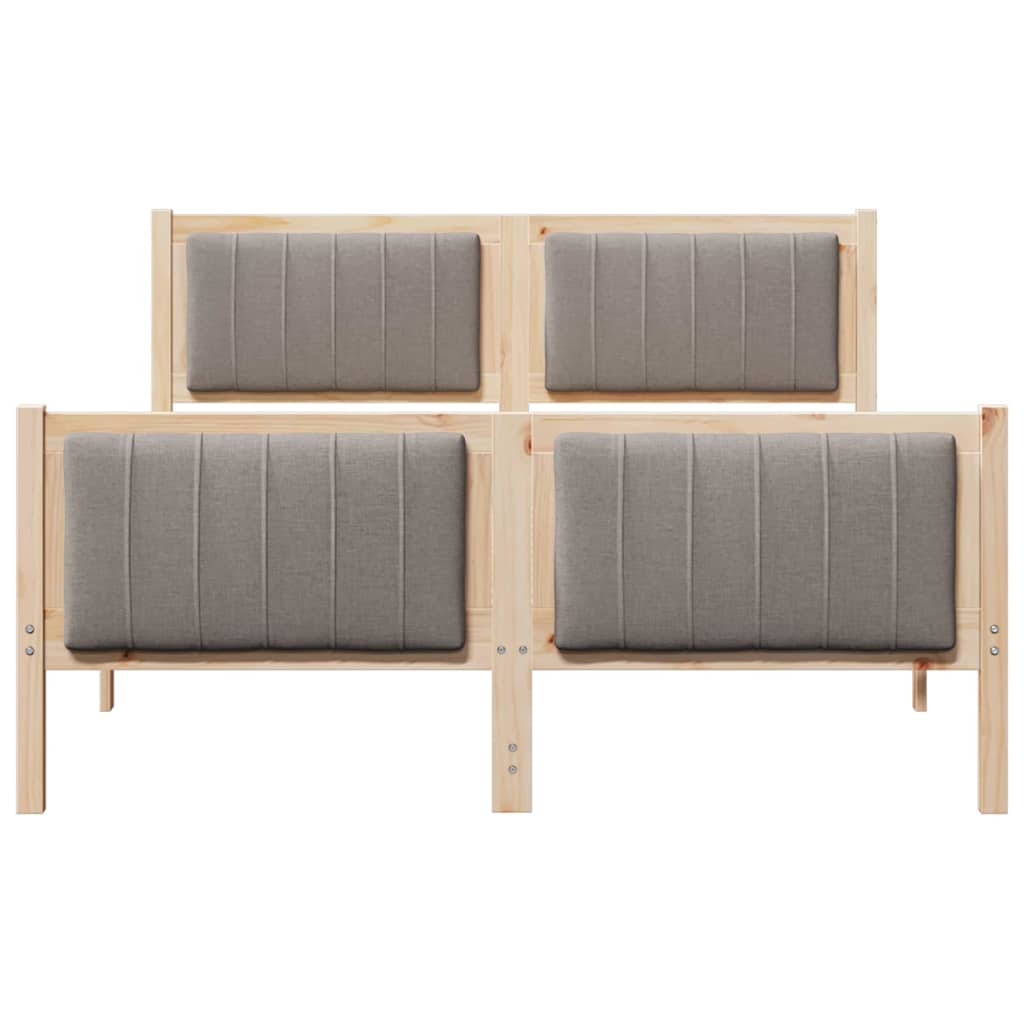 Bedframe Bruin en taupe 140 x 200 cm Massief grenenhout