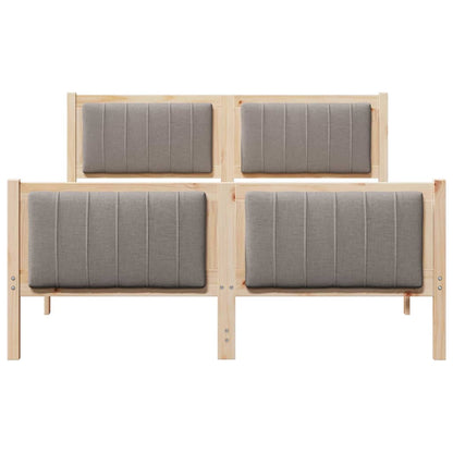 Bedframe Bruin en taupe 140 x 200 cm Massief grenenhout