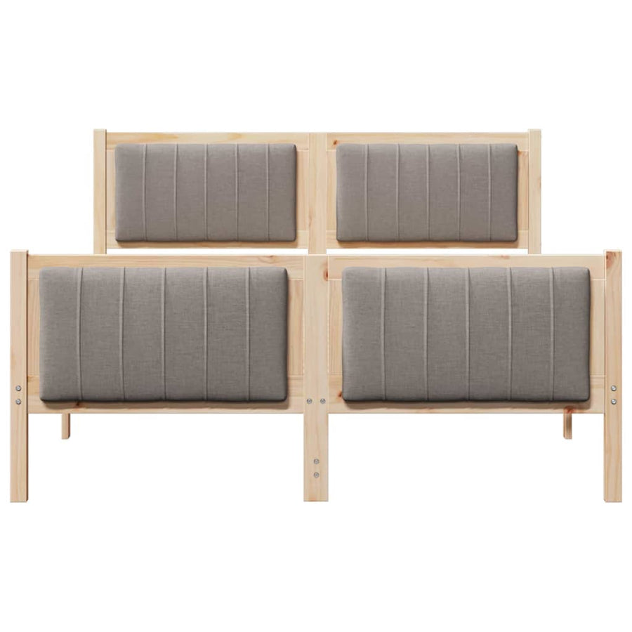 Bedframe Bruin en taupe 140 x 200 cm Massief grenenhout
