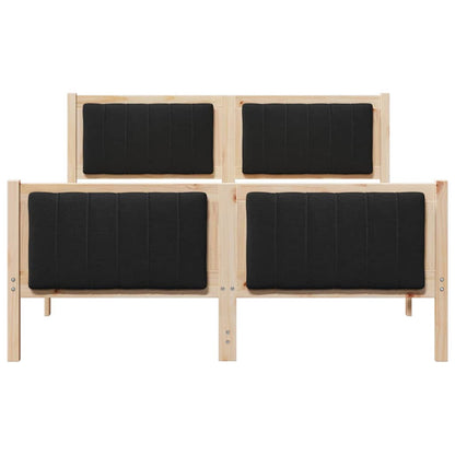 Bedframe Bruin en zwart 140 x 190 cm Massief grenenhout