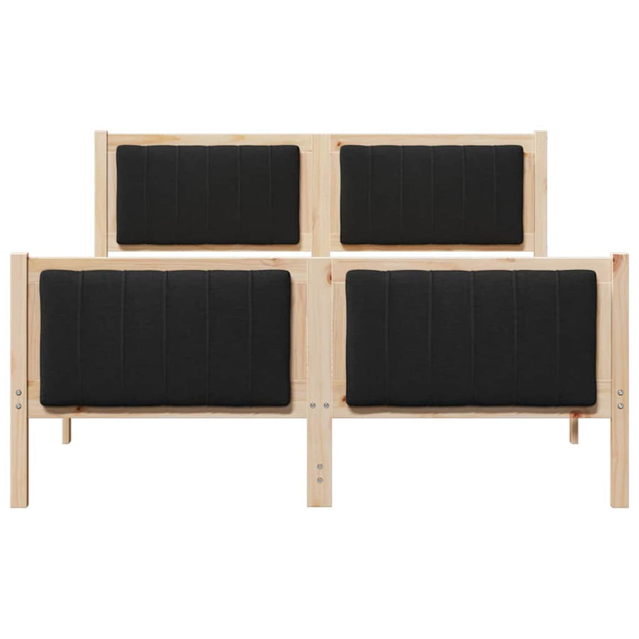 Bedframe Bruin en zwart 140 x 190 cm Massief grenenhout