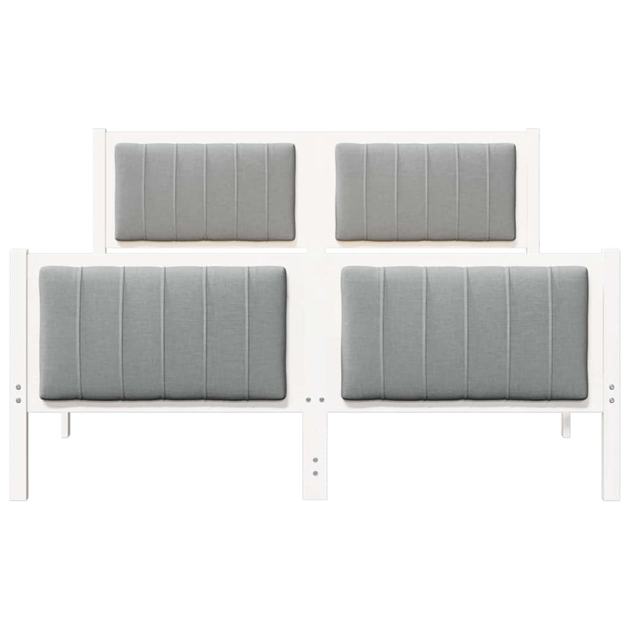 Bedframe Wit en lichtgrijs 140 x 190 cm Massief grenenhout