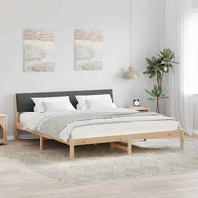 Bedframe Bruin en donkergrijs 200 x 200 cm Massief grenenhout