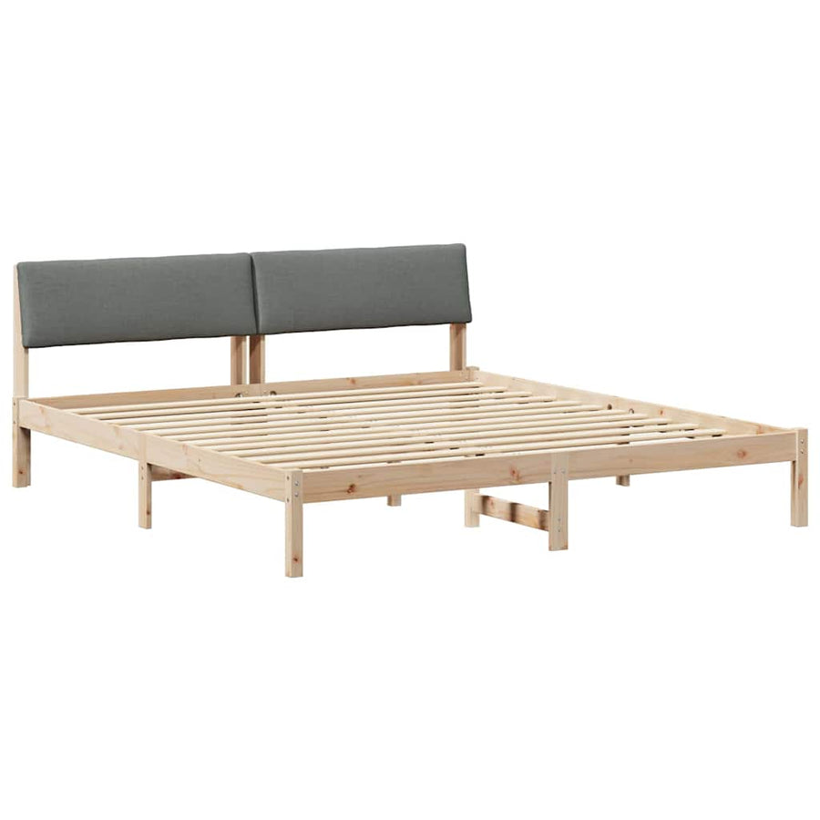 Bedframe Bruin en donkergrijs 200 x 200 cm Massief grenenhout