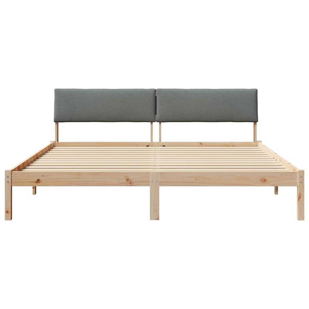 Bedframe Bruin en donkergrijs 200 x 200 cm Massief grenenhout
