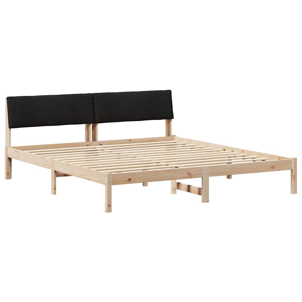 Bedframe Bruin en zwart 200 x 200 cm Massief grenenhout