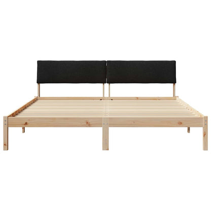 Bedframe Bruin en zwart 200 x 200 cm Massief grenenhout
