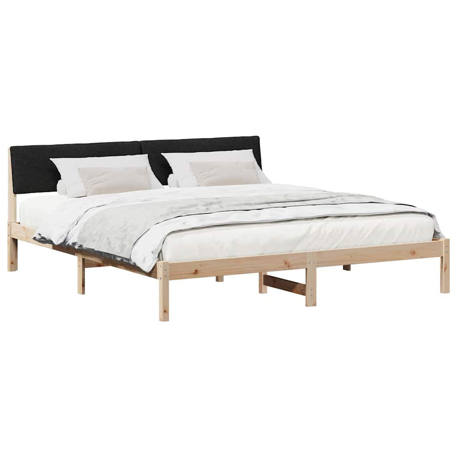 Bedframe Bruin en zwart 200 x 200 cm Massief grenenhout