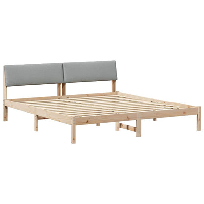 Bedframe Bruin en lichtgrijs 180 x 200 cm Massief grenenhout