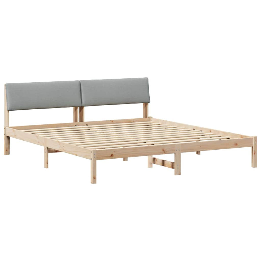 Bedframe Bruin en lichtgrijs 180 x 200 cm Massief grenenhout