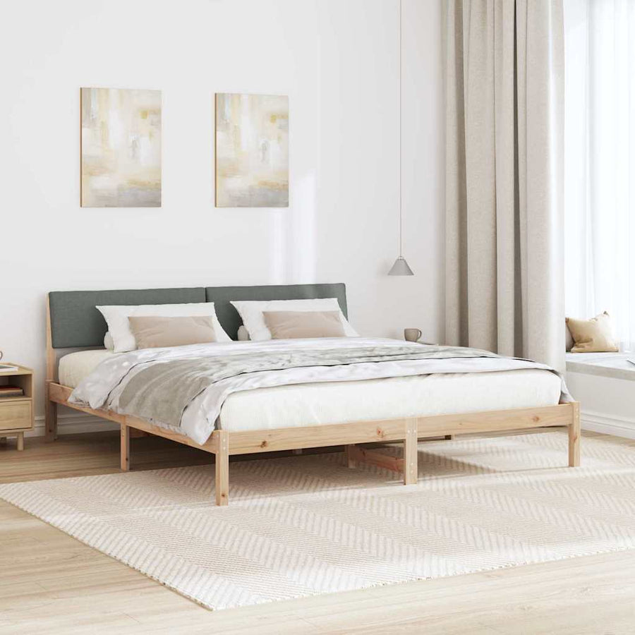 Bedframe Bruin en donkergrijs 180 x 200 cm Massief grenenhout