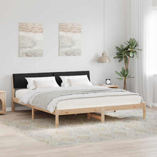 Bedframe Bruin en zwart 180 x 200 cm Massief grenenhout