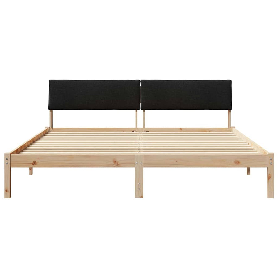 Bedframe Bruin en zwart 180 x 200 cm Massief grenenhout