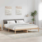 Bed Frame Brown and Taupe 180 x 200 cm Solid Pine Wood