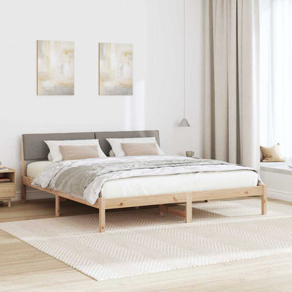 Bedframe Bruin en taupe 180 x 200 cm Massief grenenhout