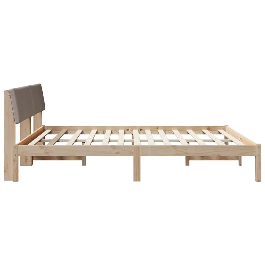 Bedframe Bruin en taupe 180 x 200 cm Massief grenenhout