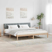 Bedframe massief grenenhout 200 x 200 cm bruin lichtgrijs