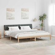 Bedframe massief grenenhout 200x200 cm bruin donkergrijs