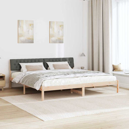 Bedframe Bruin en donkergrijs 200 x 200 cm Massief grenenhout