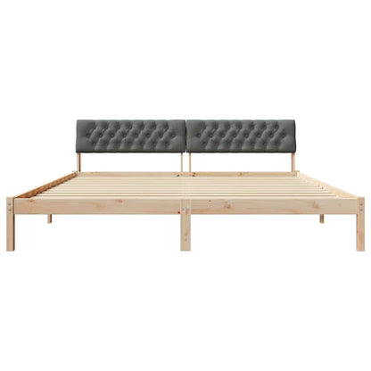 Bedframe Bruin en donkergrijs 200 x 200 cm Massief grenenhout