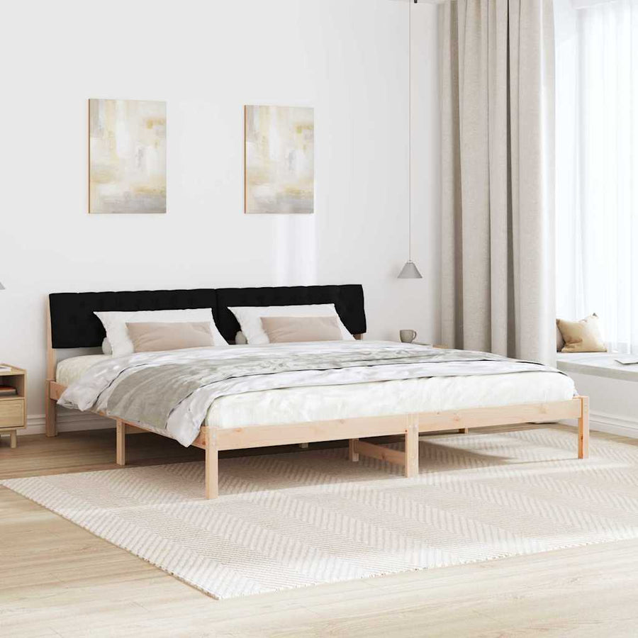 Bedframe Bruin en zwart 200 x 200 cm Massief grenenhout