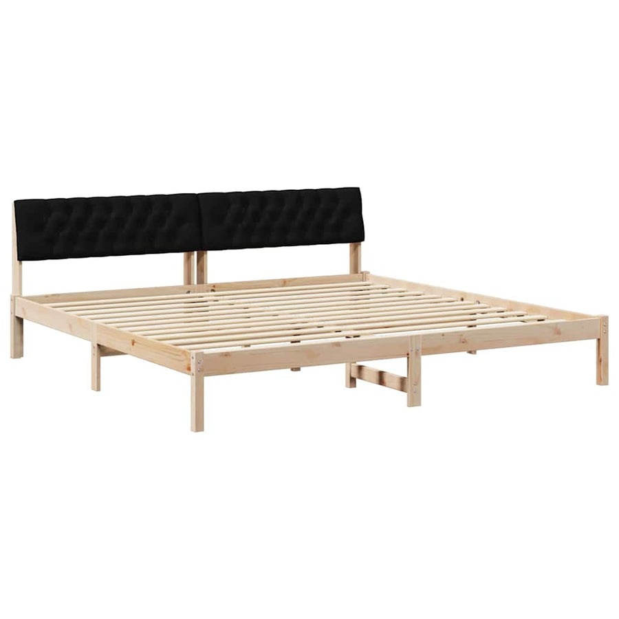 Bedframe Bruin en zwart 200 x 200 cm Massief grenenhout