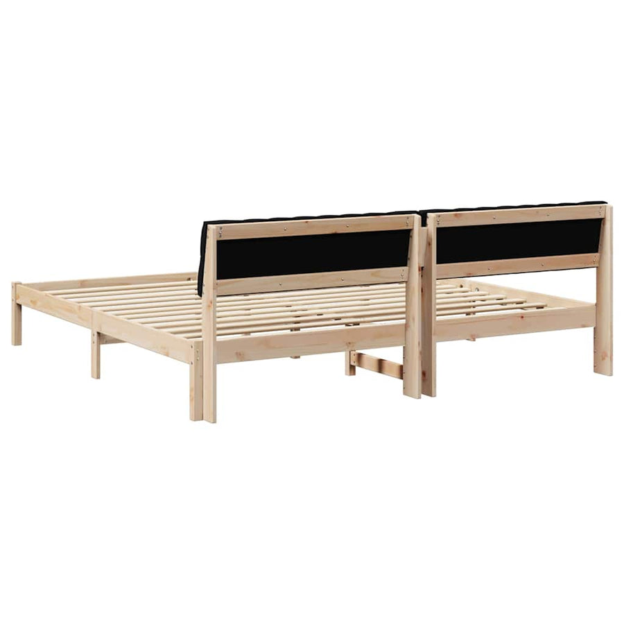 Bedframe Bruin en zwart 200 x 200 cm Massief grenenhout