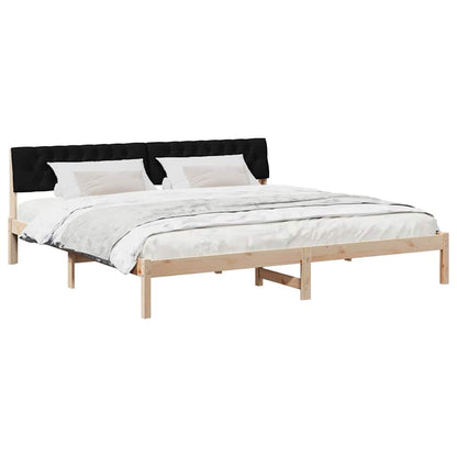 Bedframe Bruin en zwart 200 x 200 cm Massief grenenhout