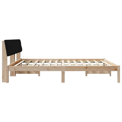 Bedframe Bruin en zwart 200 x 200 cm Massief grenenhout