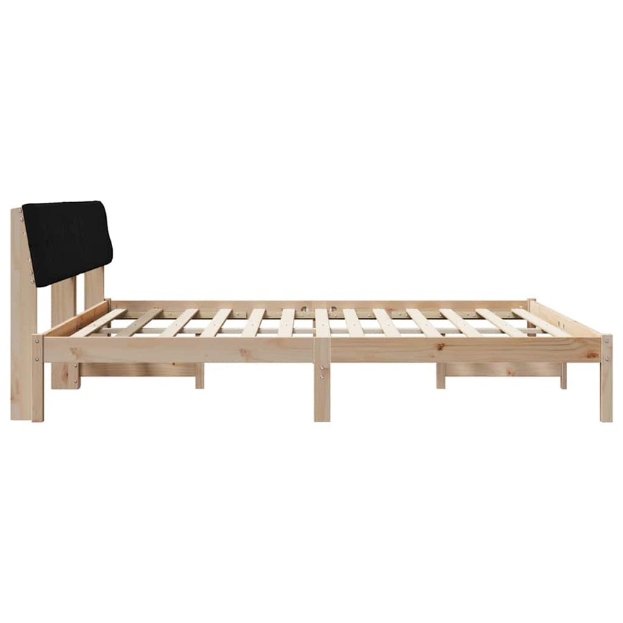 Bedframe Bruin en zwart 200 x 200 cm Massief grenenhout