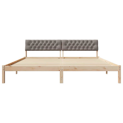 Bedframe Bruin en taupe 200 x 200 cm Massief grenenhout