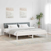 Bedframe massief grenenhout wit lichtgrijs 200x200 cm