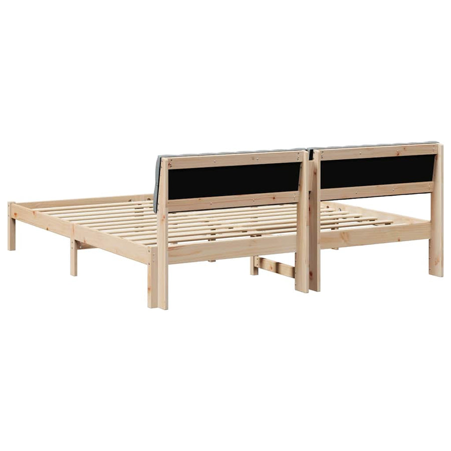 Bedframe Bruin en lichtgrijs 180 x 200 cm Massief grenenhout