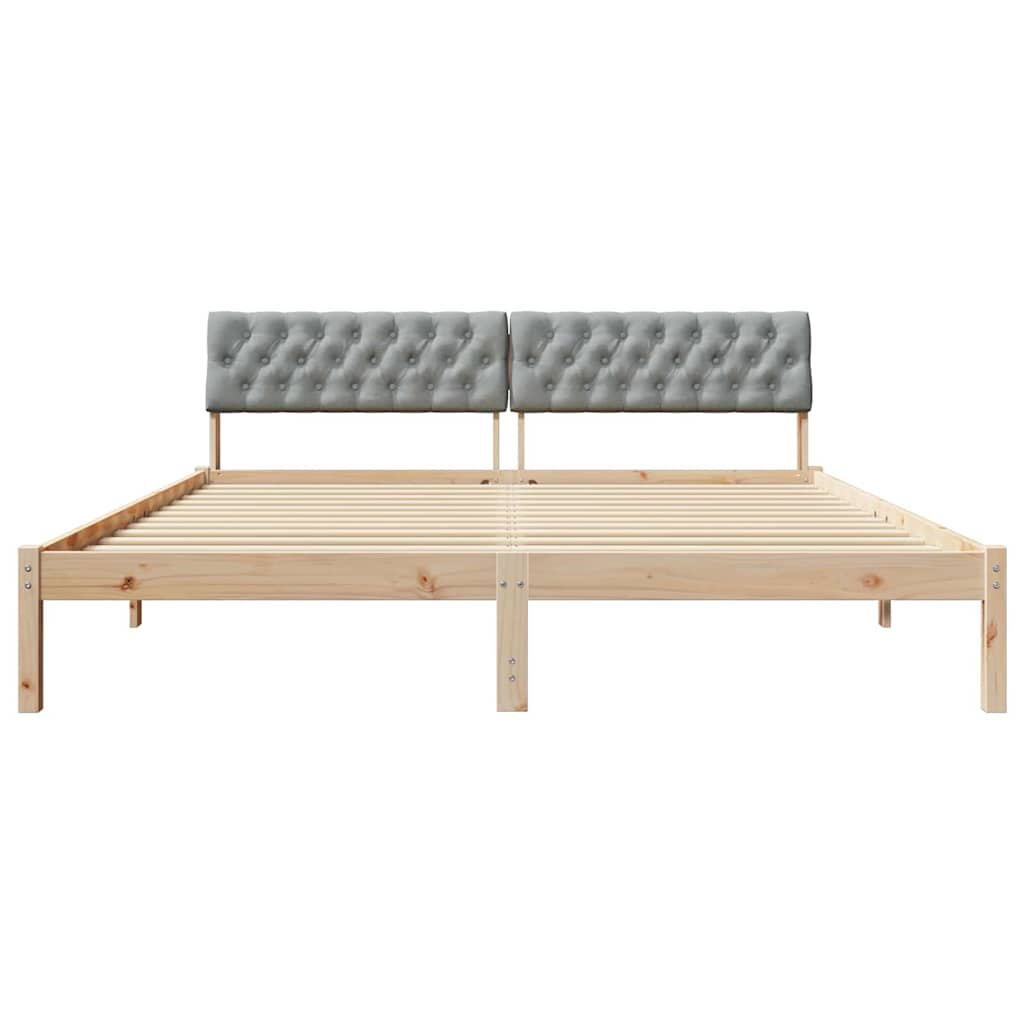 Bedframe Bruin en lichtgrijs 180 x 200 cm Massief grenenhout