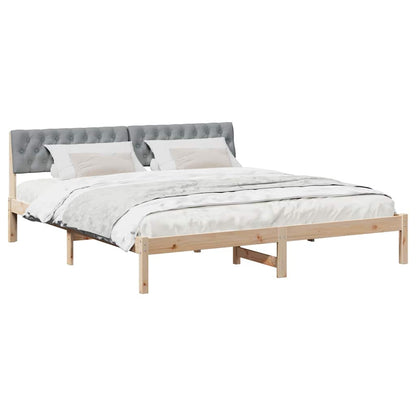 Bedframe Bruin en lichtgrijs 180 x 200 cm Massief grenenhout