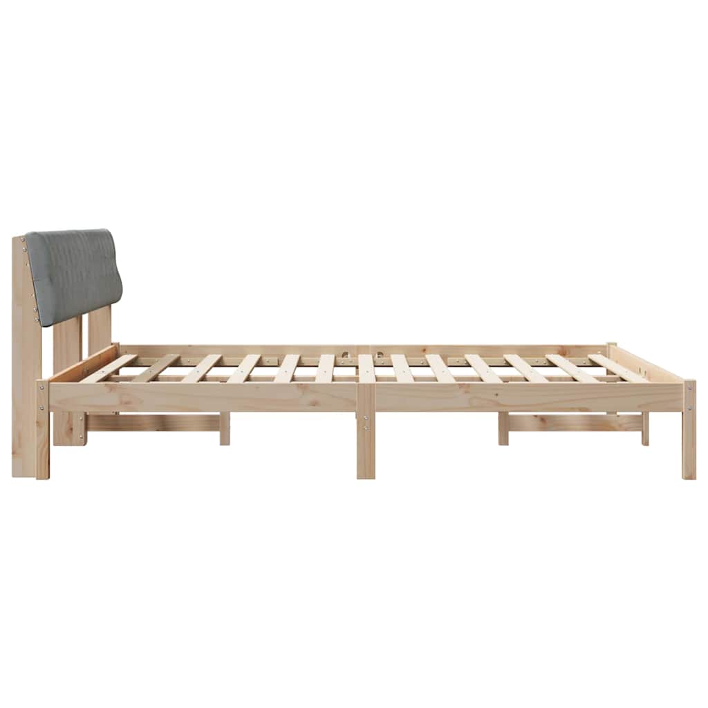 Bedframe Bruin en lichtgrijs 180 x 200 cm Massief grenenhout