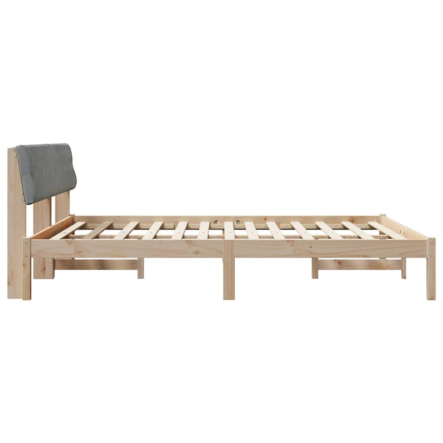 Bedframe Bruin en lichtgrijs 180 x 200 cm Massief grenenhout