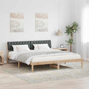 Bedframe 180x200 cm massief grenenhout bruin donkergrijs