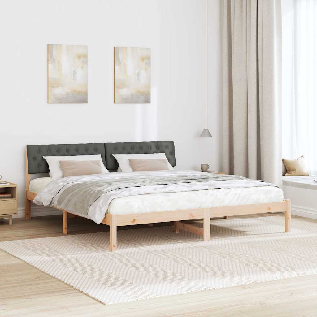 Bedframe Bruin en donkergrijs 180 x 200 cm Massief grenenhout