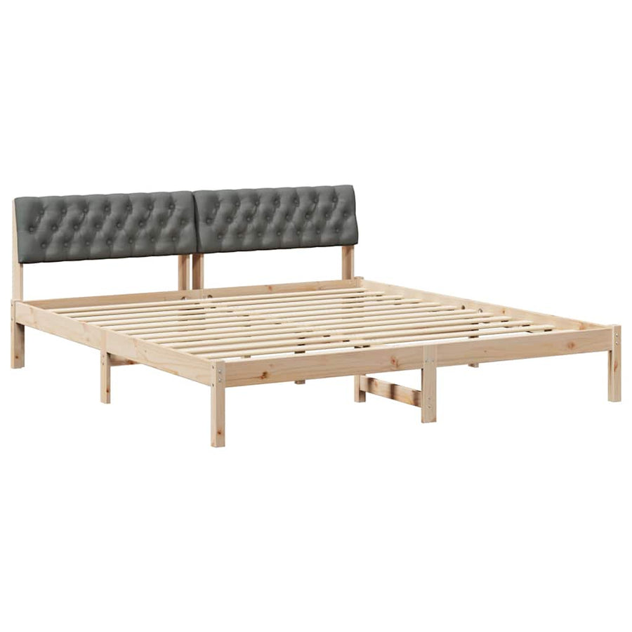 Bedframe Bruin en donkergrijs 180 x 200 cm Massief grenenhout