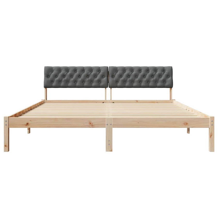 Bedframe Bruin en donkergrijs 180 x 200 cm Massief grenenhout