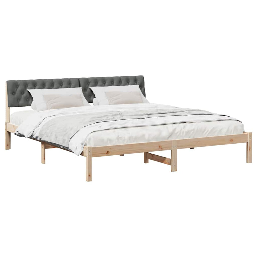 Bedframe Bruin en donkergrijs 180 x 200 cm Massief grenenhout