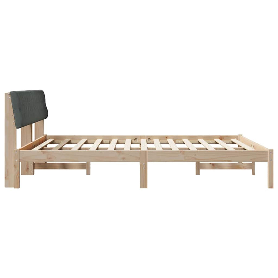 Bedframe Bruin en donkergrijs 180 x 200 cm Massief grenenhout