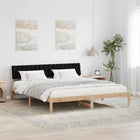 Bed Frame Brown and Black 180 x 200 cm Solid Pine Wood