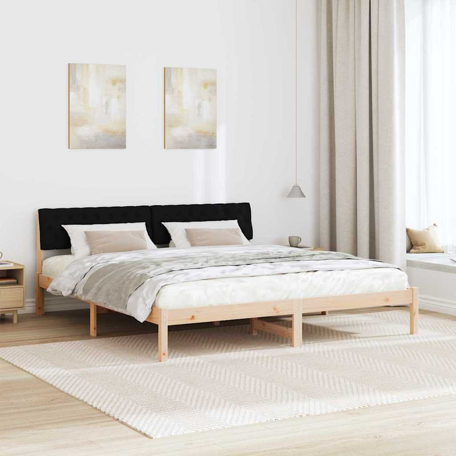Bedframe Bruin en zwart 180 x 200 cm Massief grenenhout