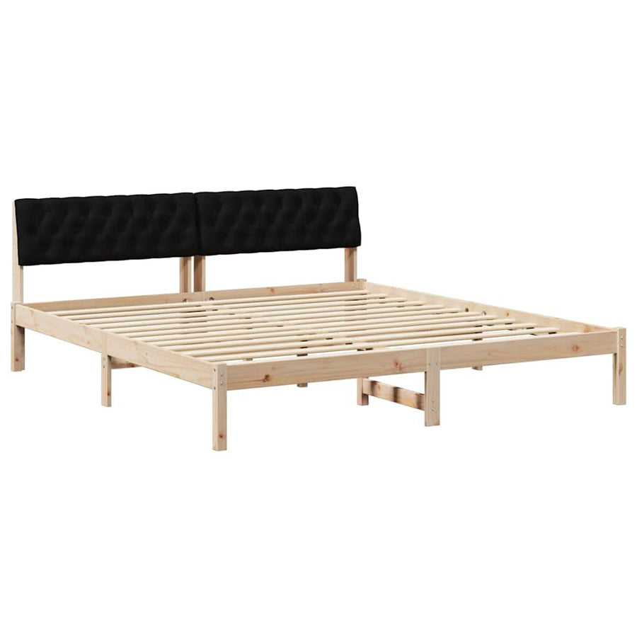 Bedframe Bruin en zwart 180 x 200 cm Massief grenenhout