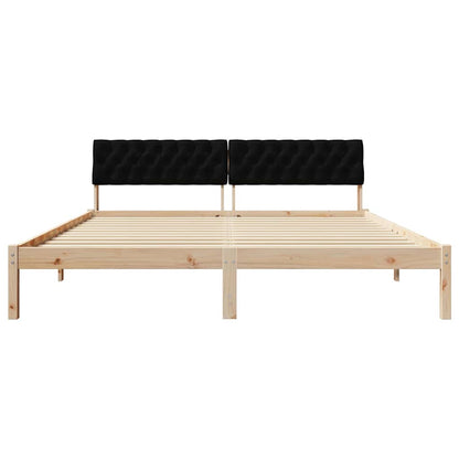 Bedframe Bruin en zwart 180 x 200 cm Massief grenenhout